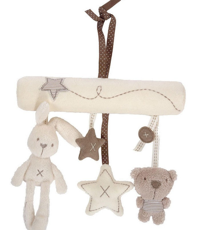 Plush Rabbit and Bear Hanging Rattle Toy