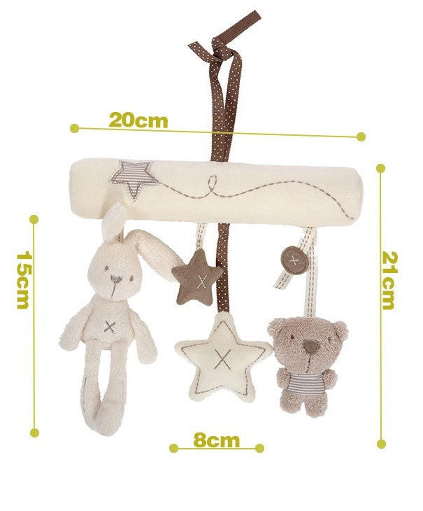 Plush Rabbit and Bear Hanging Rattle Toy