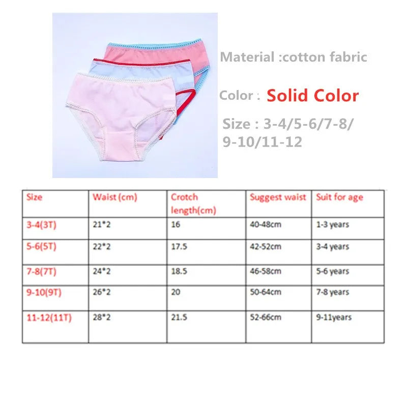 12-Piece Girls Cotton Underwear