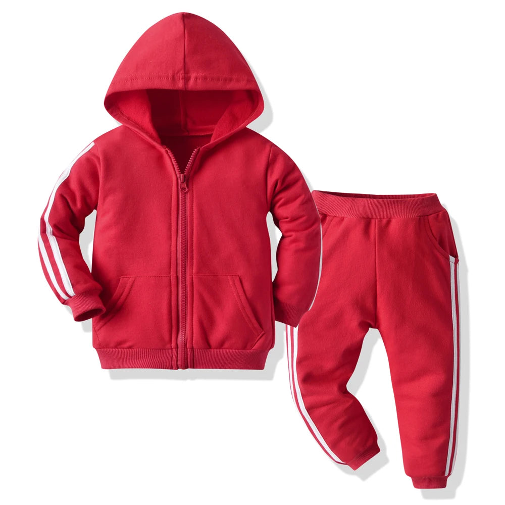 Spring/Autumn Children's Tracksuit Set – Zipper Hooded Jacket & Pants for Kids 🏃‍♂️