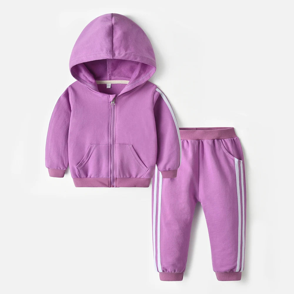 Spring/Autumn Children's Tracksuit Set – Zipper Hooded Jacket & Pants for Kids 🏃‍♂️