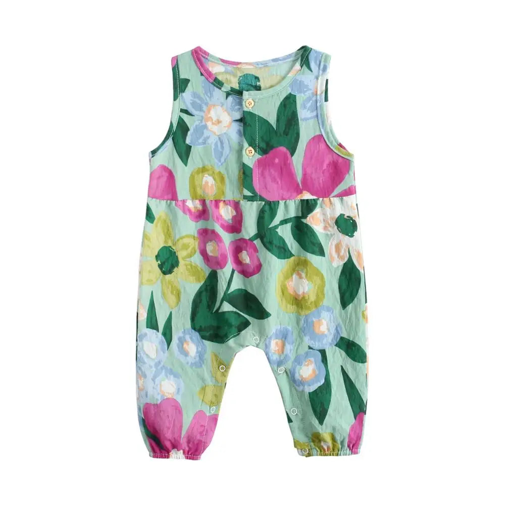 Sanlutoz Floral Girls Sleeveless Summer Bodysuit 0M-3T