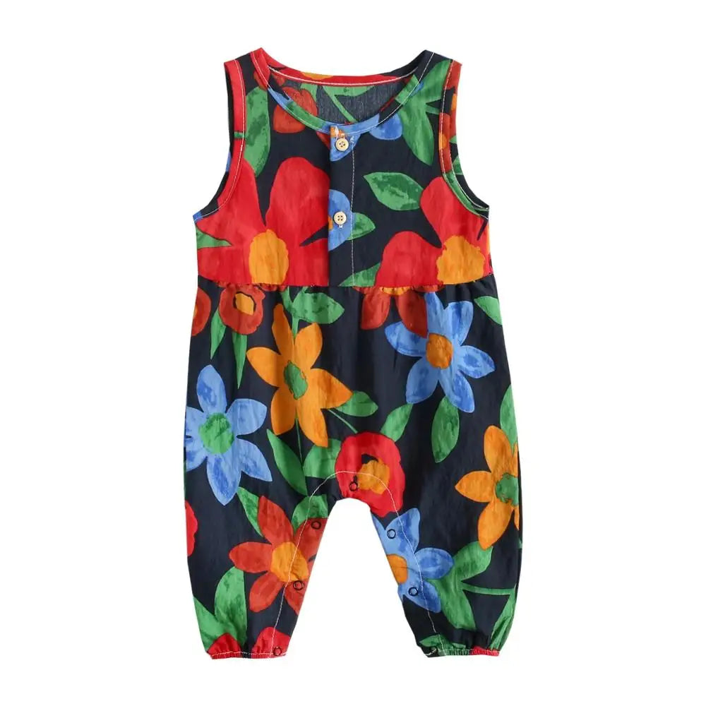 Sanlutoz Floral Girls Sleeveless Summer Bodysuit 0M-3T