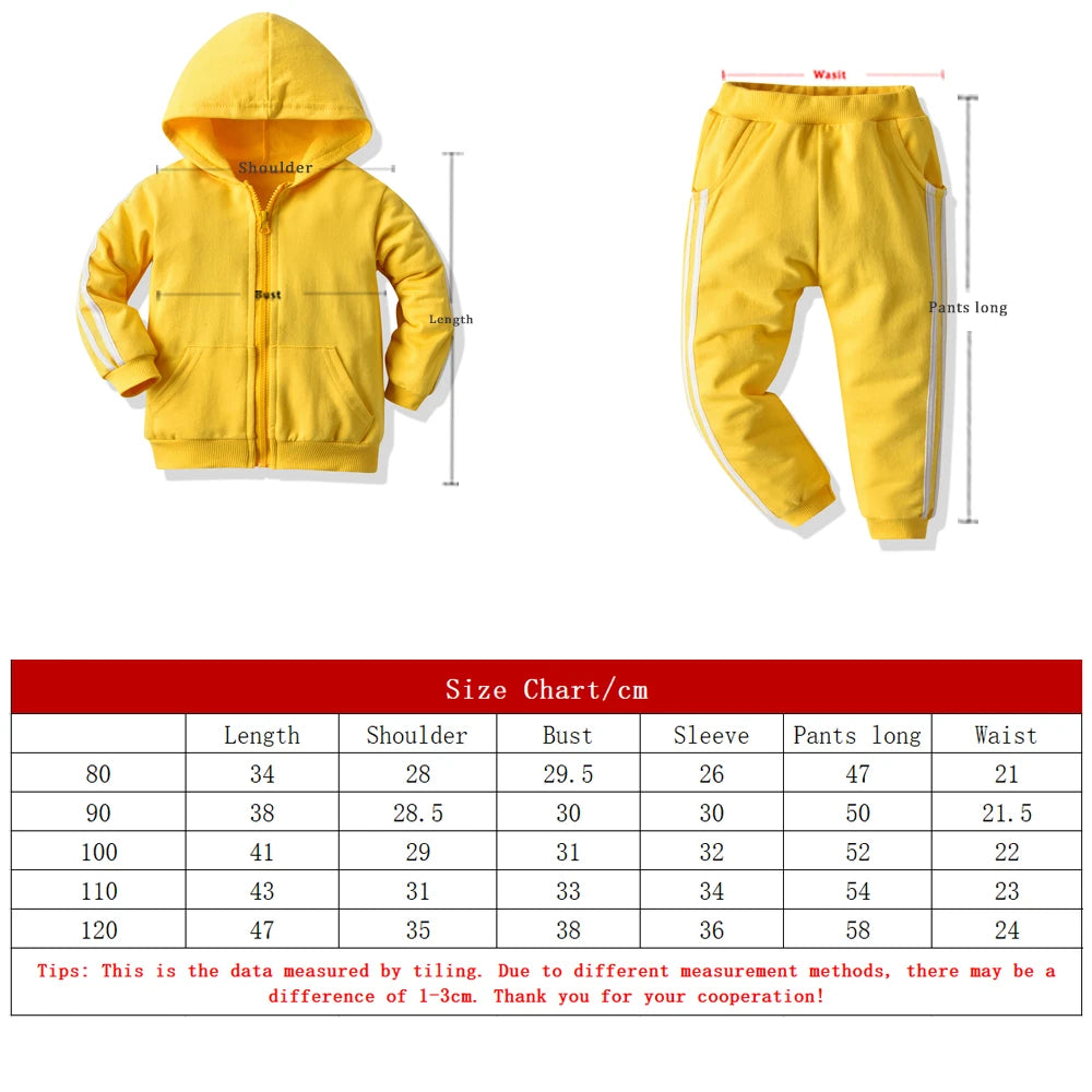 Spring/Autumn Children's Tracksuit Set – Zipper Hooded Jacket & Pants for Kids 🏃‍♂️