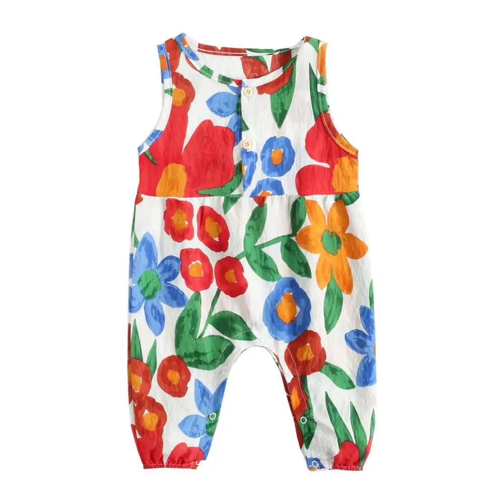 Sanlutoz Floral Girls Sleeveless Summer Bodysuit 0M-3T