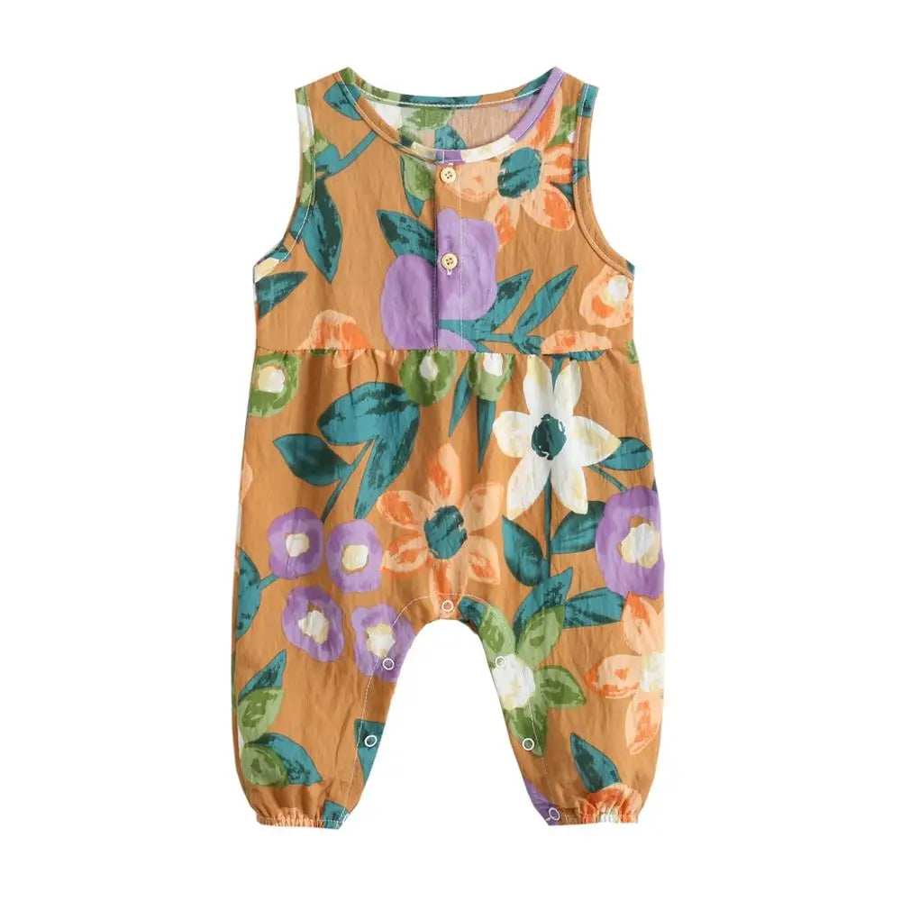 Sanlutoz Floral Girls Sleeveless Summer Bodysuit 0M-3T