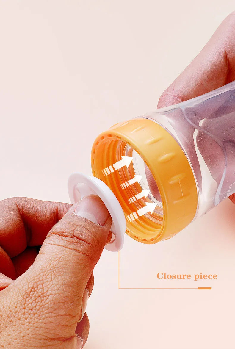 Silicone Baby Bottle with Spoon for Food Supplements