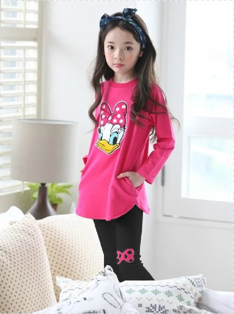 Toddler Girls' Stylish Long-sleeved and Leggings Matching Sets