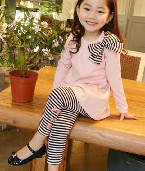 Toddler Girls' Stylish Long-sleeved and Leggings Matching Sets