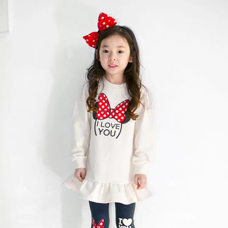 Toddler Girls' Stylish Long-sleeved and Leggings Matching Sets