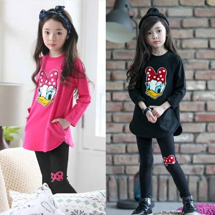 Toddler Girls' Stylish Long-sleeved and Leggings Matching Sets