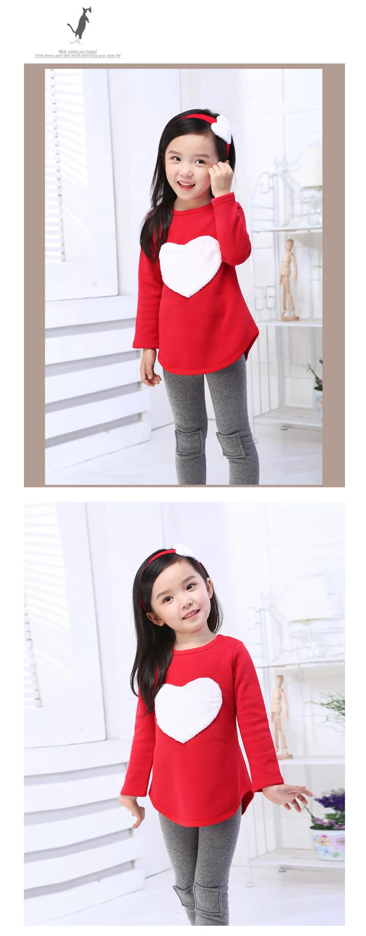 Toddler Girls' Stylish Long-sleeved and Leggings Matching Sets