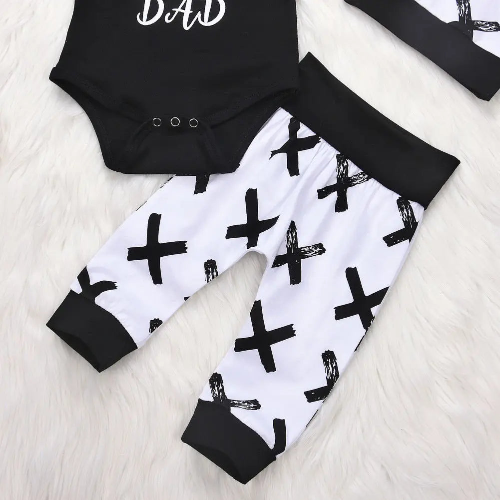 3 Piece Set Newborn Boys Handsome Like Dad Onesie