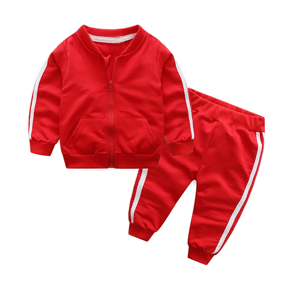 Spring/Autumn Children's Tracksuit Set – Zipper Hooded Jacket & Pants for Kids 🏃‍♂️