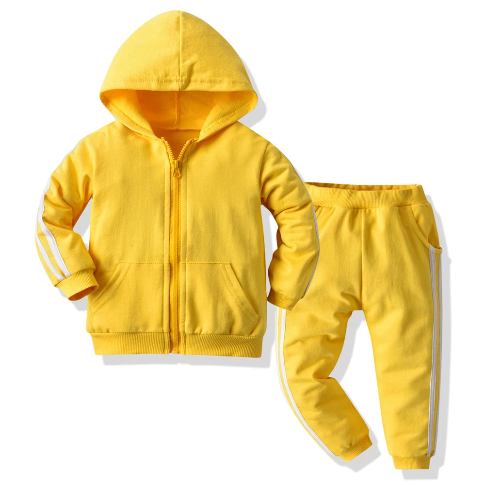 Spring/Autumn Children's Tracksuit Set – Zipper Hooded Jacket & Pants for Kids 🏃‍♂️