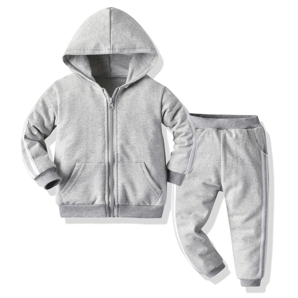 Spring/Autumn Children's Tracksuit Set – Zipper Hooded Jacket & Pants for Kids 🏃‍♂️