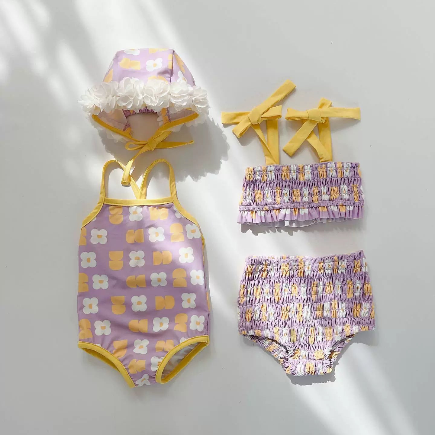 Girls' Spaghetti Strap with Matching Bottoms Swimsuit