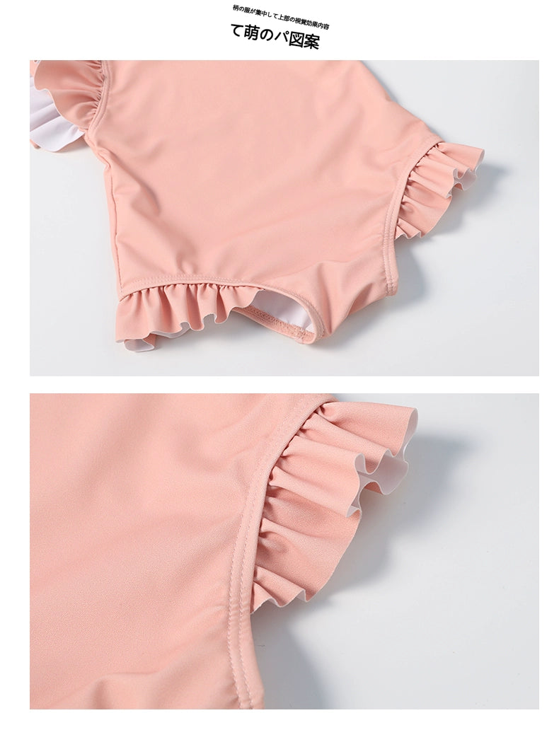 Girls' Old-Fashioned One-piece Swimsuit with Ruffles