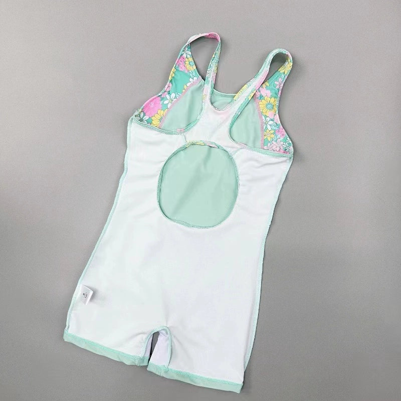 Girls' One-Piece Boxer Sports Swimsuit