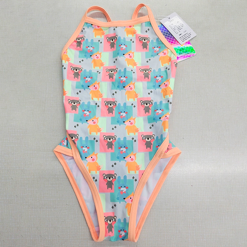 Girls' Spaghetti Strap Open Back Swimsuit