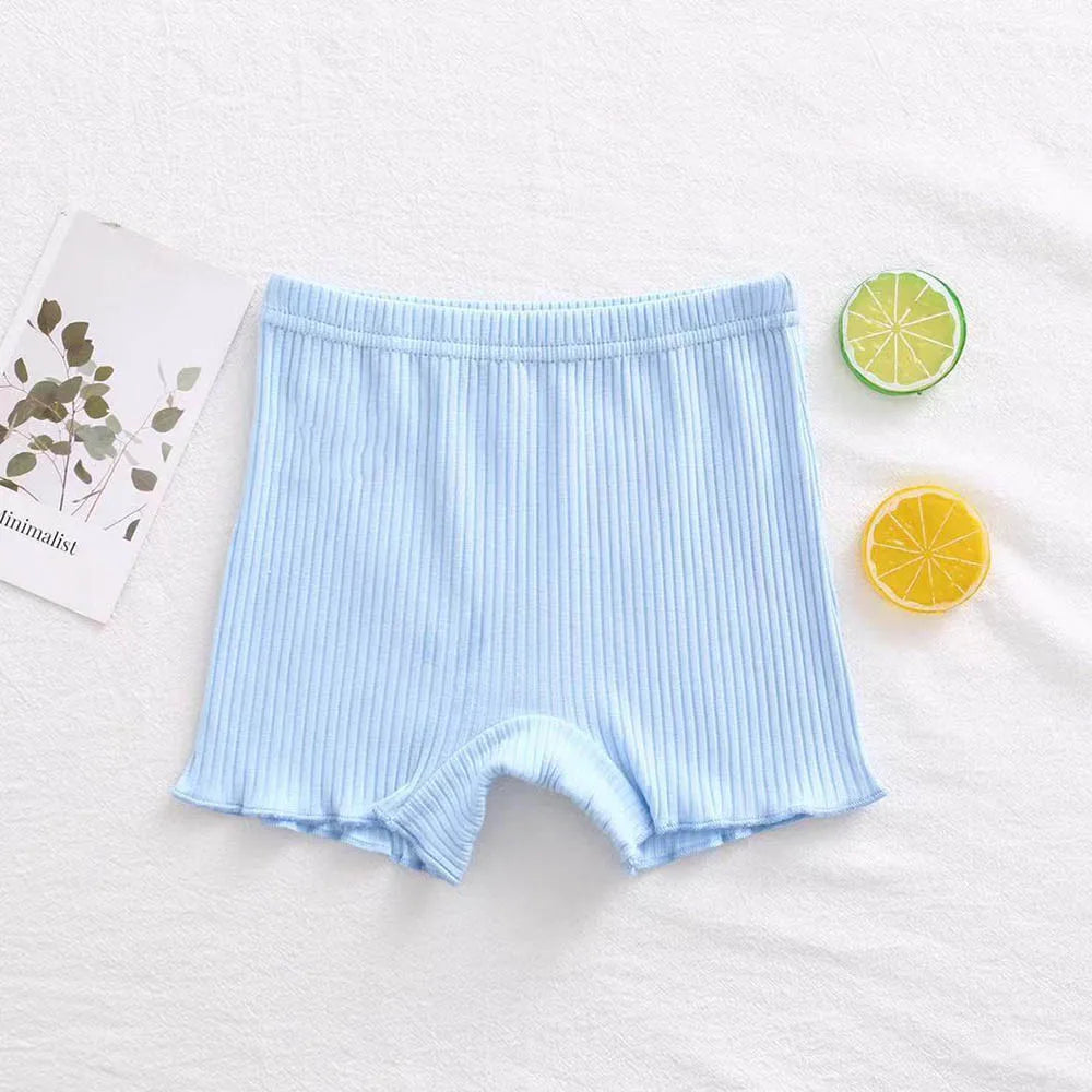 Casual Baby Girls' Candy Color Shorts – Soft & Stylish Lace Safety Leggings 👧🌸