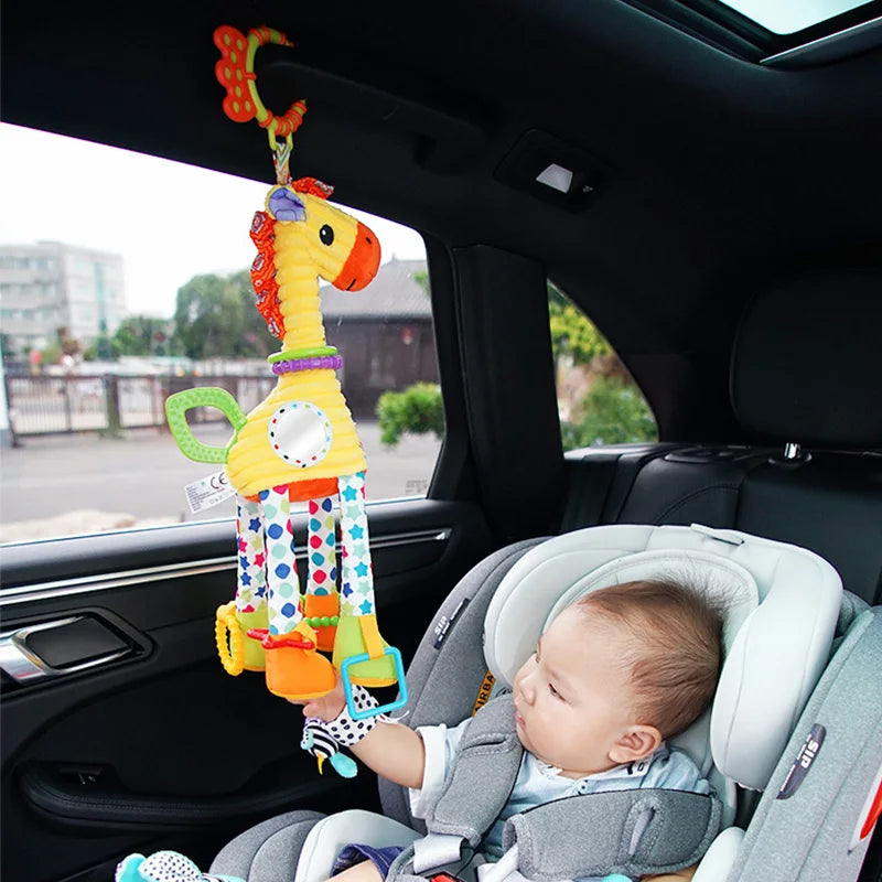 Plush Animal Rattle with Built-in Teether