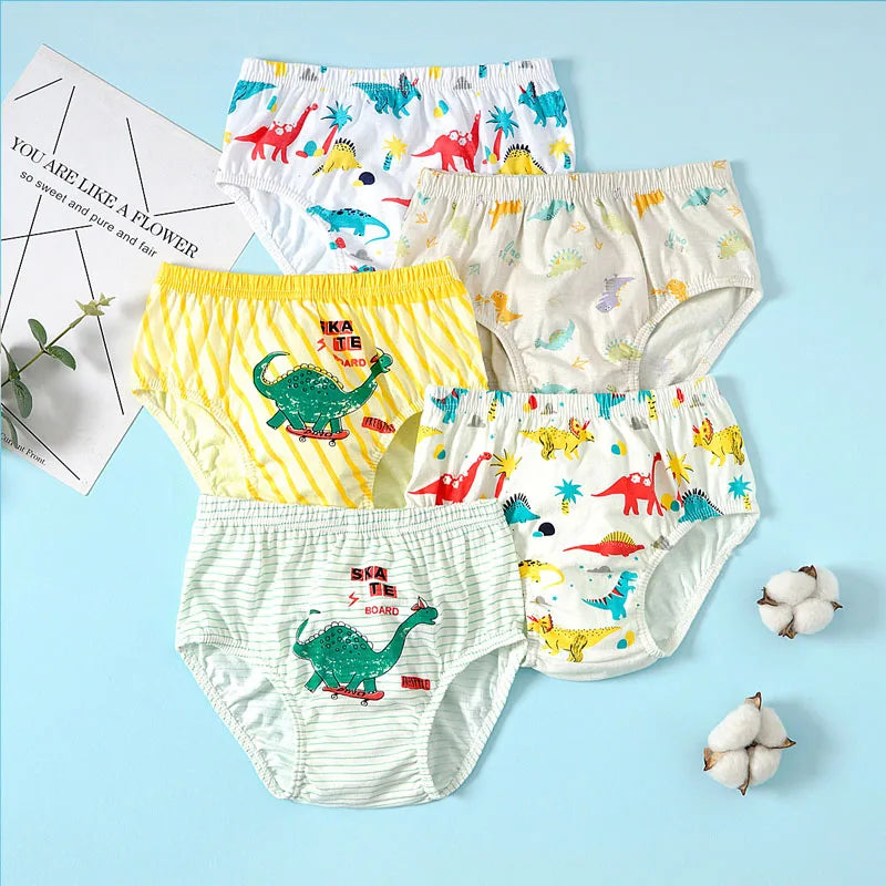 3-Piece Boys' Dinosaur Print Underwear Set