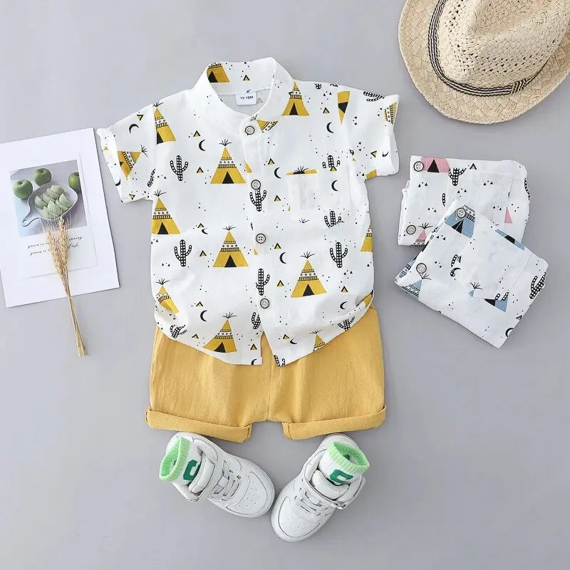 Boys Cactus Print T-Shirt Set 0M-24M