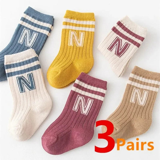 3 Piece Set Soft Cotton Knit Baby and Toddler Socks