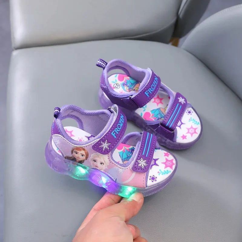 Disney Princess Frozen Elsa LED Light Up Luminous Toddler Sandals