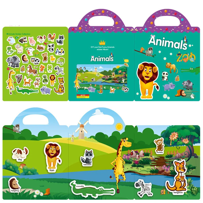 Reusable Cartoon Sticker Book