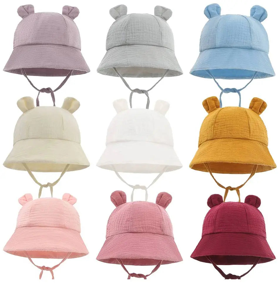 Soft Cotton Baby Bucket Hat with Ears