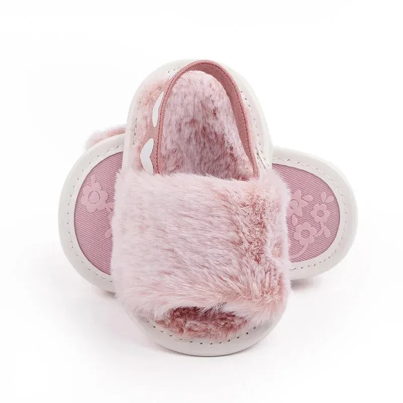 Infant Girls' Fur Flat Sandals