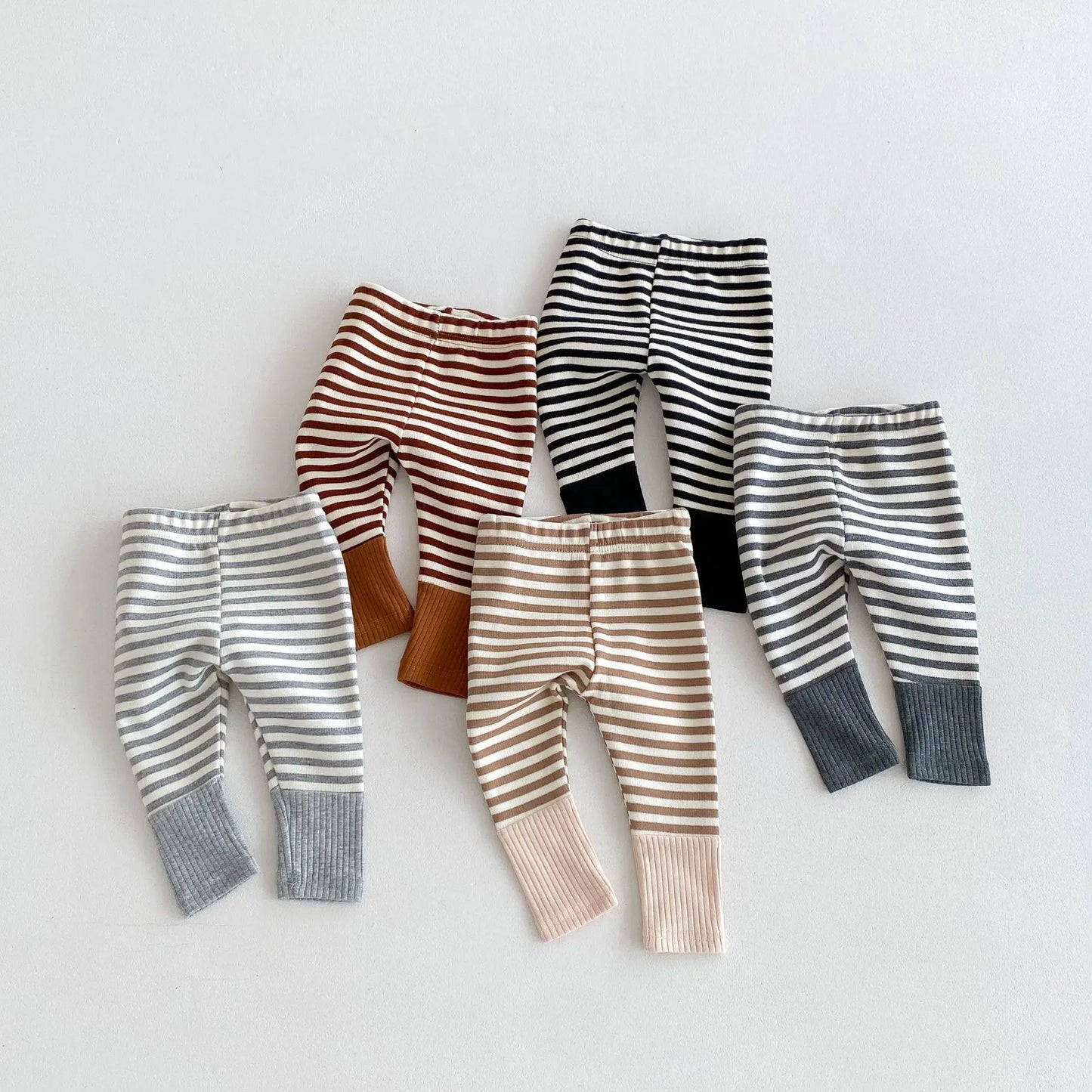 Newborn Striped Autumn Colored Bottoms