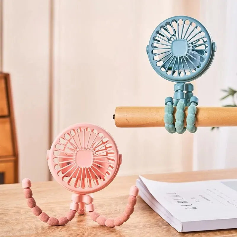 Multi-Functional Portable USB Rechargeable Octopus Mini Fan – Perfect for Strollers & Students 🌬️🔋