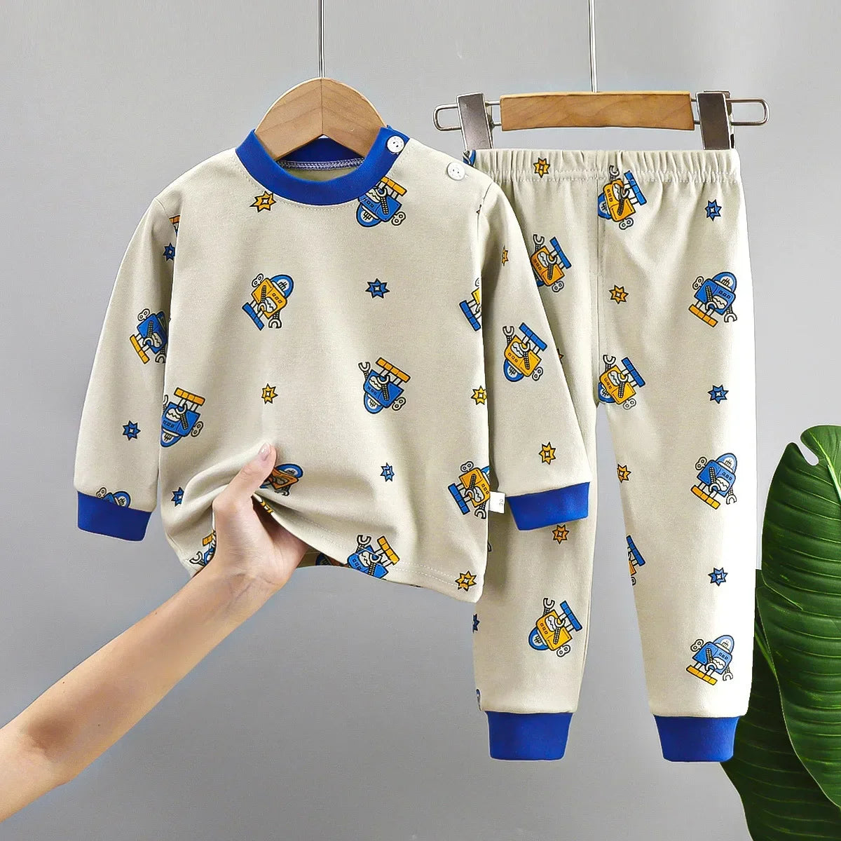 Long Sleeve Cartoon Print Pajama Set 6M-6T