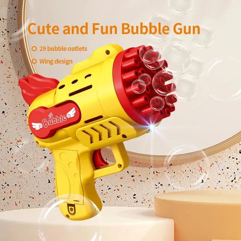 Light-Up Bubble Gun - 29-Hole Gatling Blaster