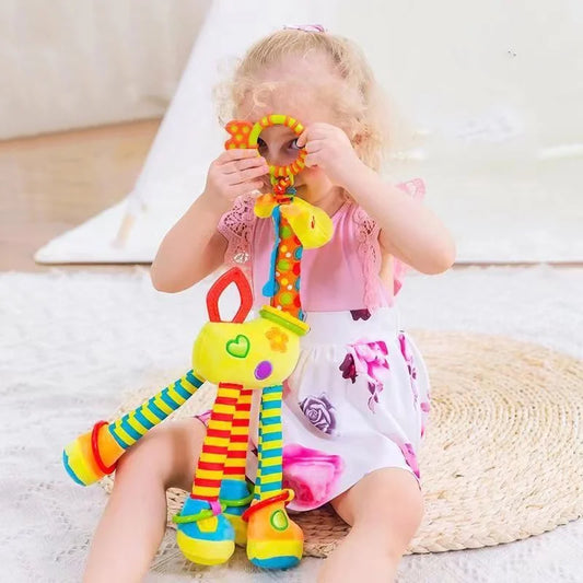 Giraffe Plush Rattle Teething Hanging Toy