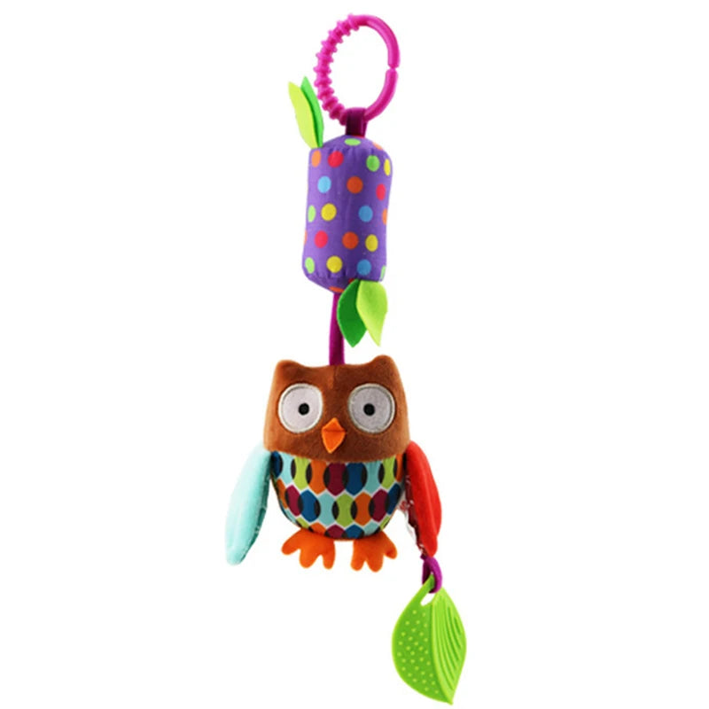 Plush Animal Rattle with Built-in Teether