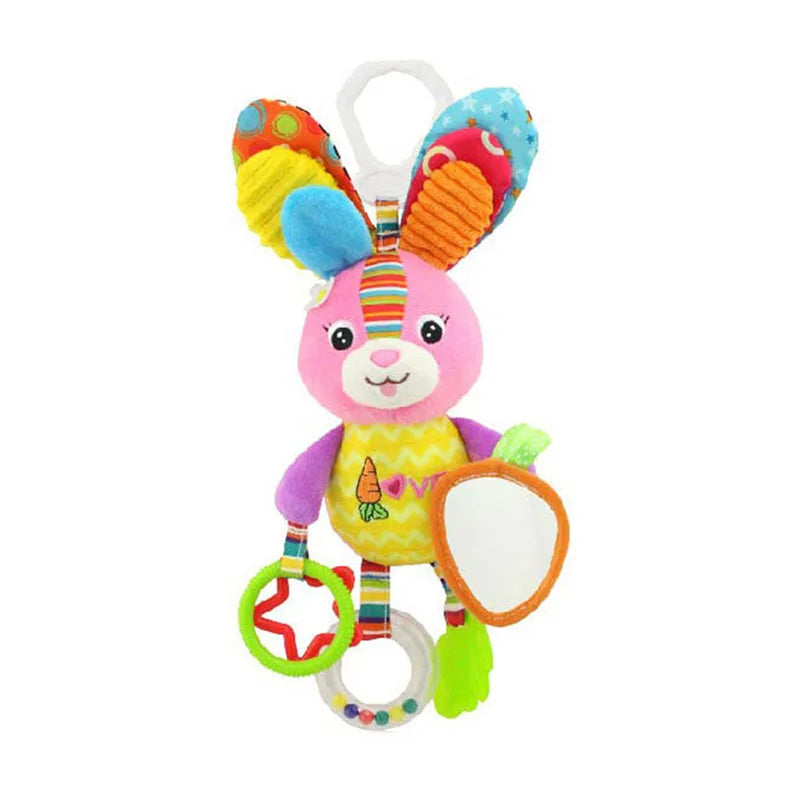 Plush Animal Rattle with Built-in Teether