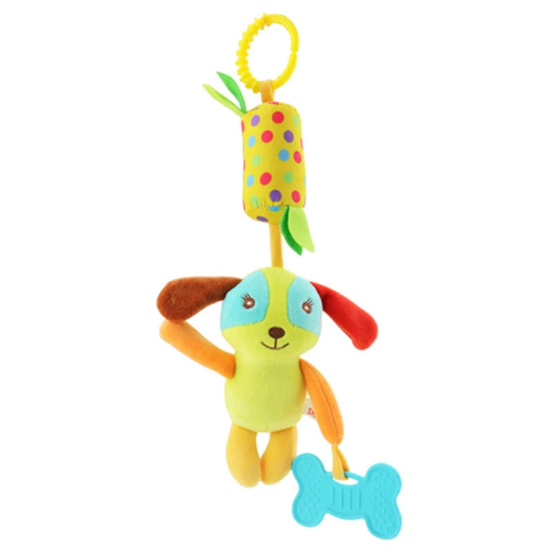 Plush Animal Rattle with Built-in Teether