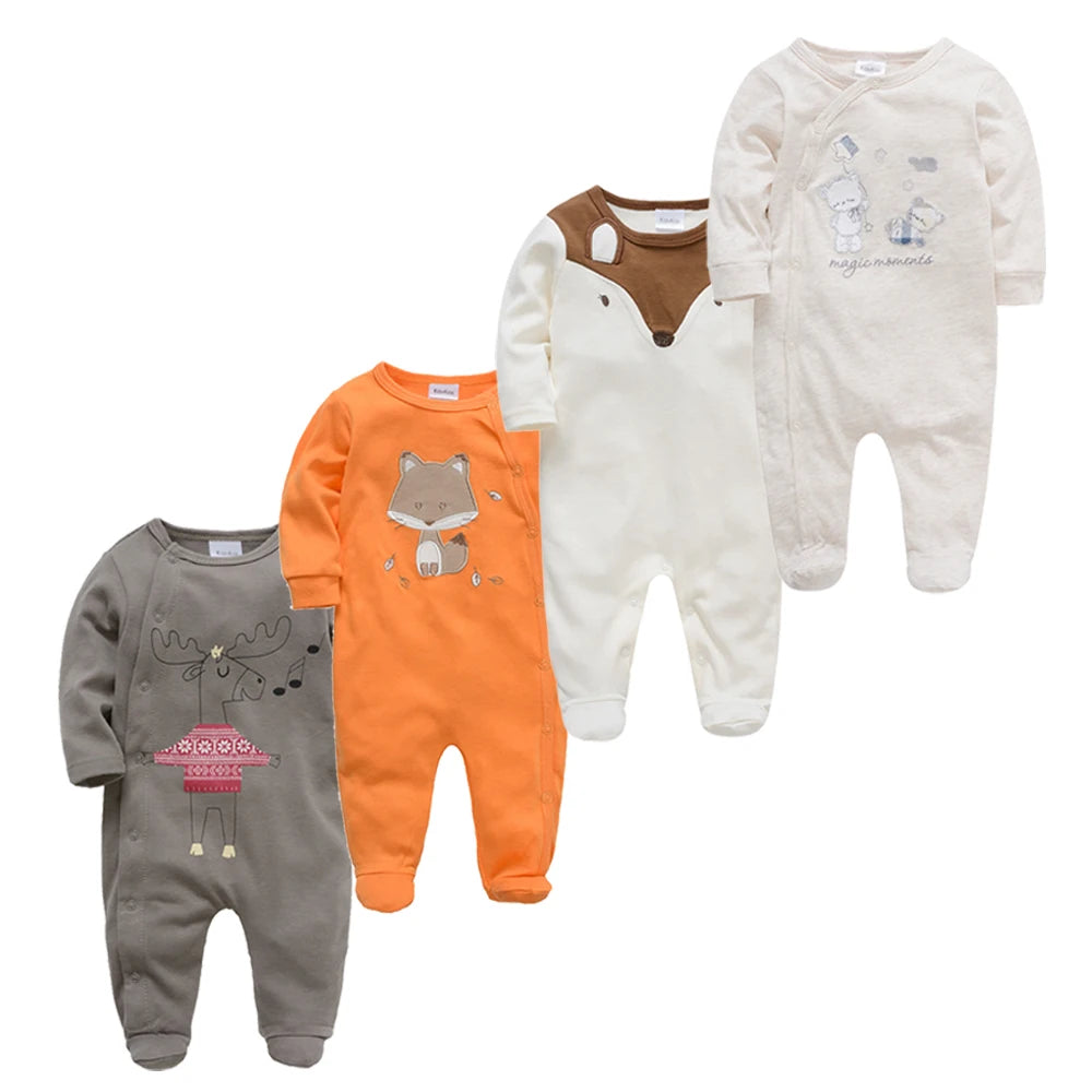 3pc & 4pc Newborn Cotton Long Sleeve Onesies 0-12m