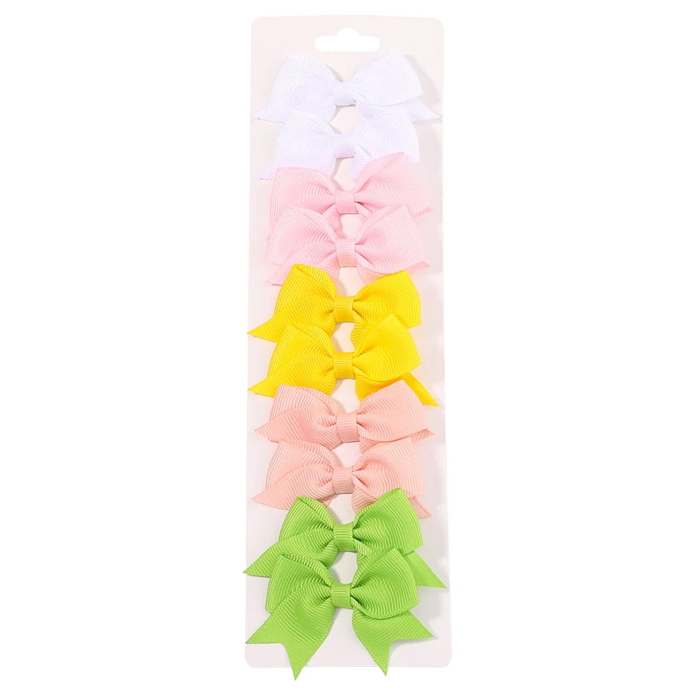 10-Piece Set Ribbon Bowknot Hair Clips