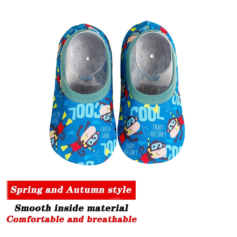 Toddlers' Swimming Cartoon Animal Print Slip-Ons