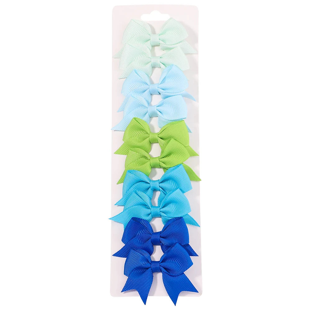 10-Piece Set Ribbon Bowknot Hair Clips