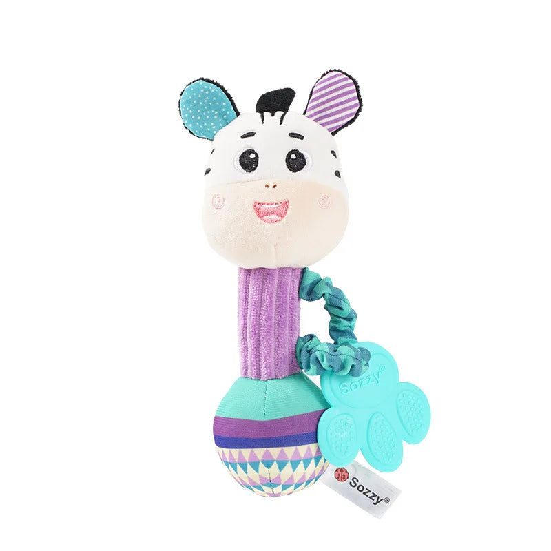 Soft Stuffed Hand Grip Animal Rattle