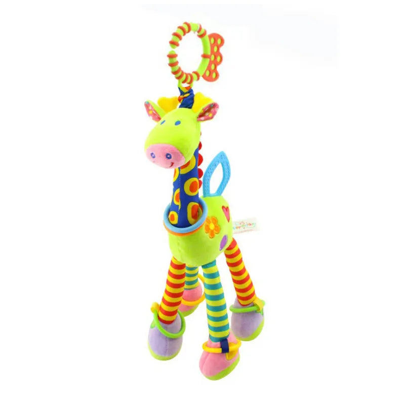 Plush Animal Rattle with Built-in Teether