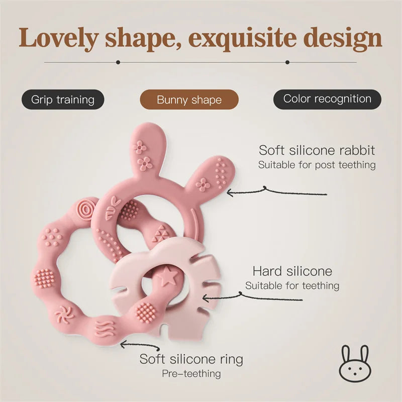 Silicone Rabbit Teether Ring