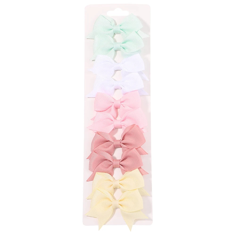 10-Piece Set Ribbon Bowknot Hair Clips