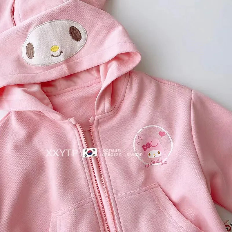 Girls' Hello Kitty Zip-Up Hooded Jacket